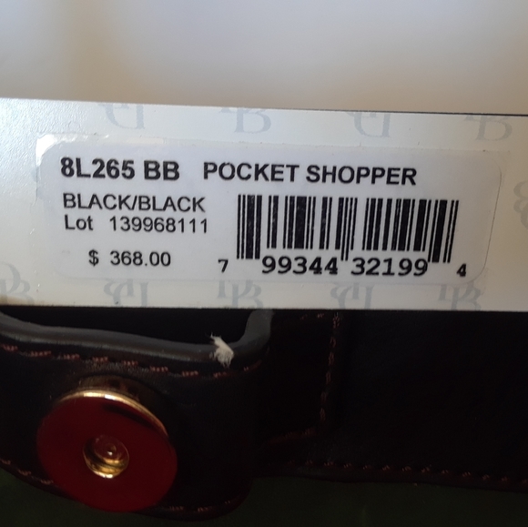 Dooney & Bourke Florentine Pocket Shopper in Black/Black - Picture 4 of 13